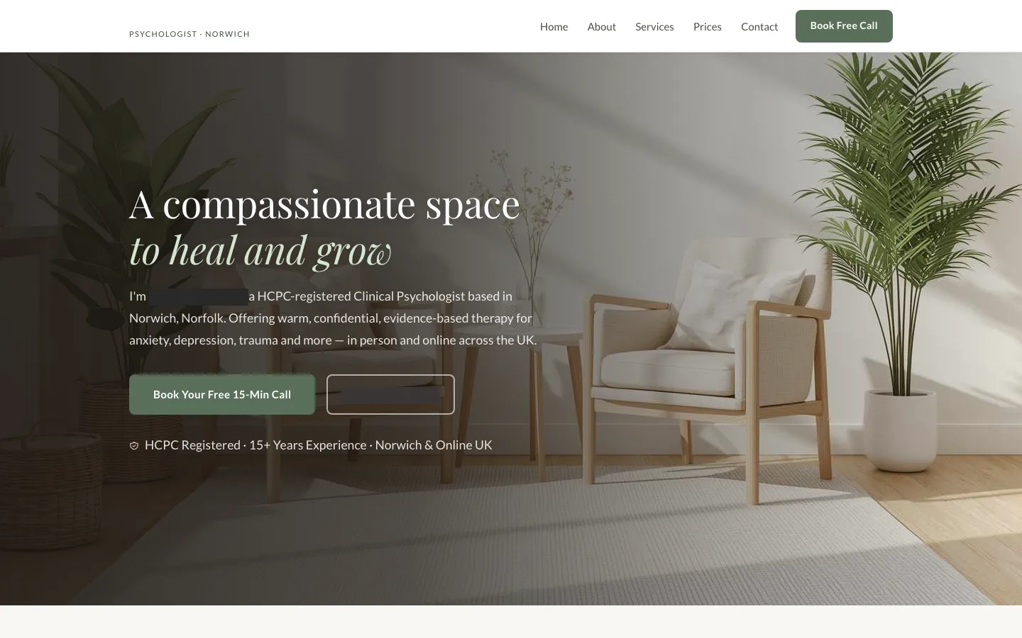 Clinical psychologist website — Norwich Norfolk