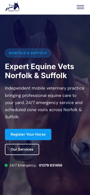 Vet3 Equine Care on mobile